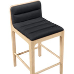 Ellis Vegan Leather Upholstered Counter Stool in Black