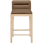 Ellis Vegan Leather Upholstered Counter Stool in Brown