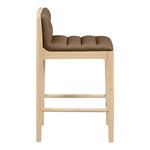 Ellis Vegan Leather Upholstered Counter Stool in Brown