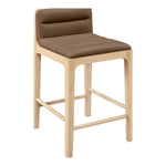 Ellis Vegan Leather Upholstered Counter Stool in Brown