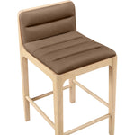 Ellis Vegan Leather Upholstered Counter Stool in Brown