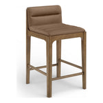 Ellis Vegan Leather Upholstered Counter Stool in Brown