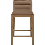 Ellis Vegan Leather Upholstered Counter Stool in Brown