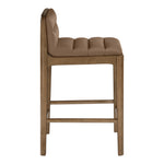 Ellis Vegan Leather Upholstered Counter Stool in Brown