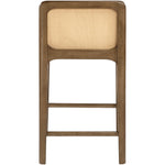 Ellis Vegan Leather Upholstered Counter Stool in Brown