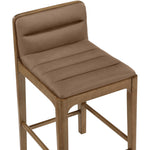 Ellis Vegan Leather Upholstered Counter Stool in Brown