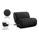 Akira Fabric Upholstered Accent Chair in Black