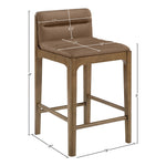 Ellis Vegan Leather Upholstered Counter Stool in Brown