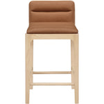 Ellis Vegan Leather Upholstered Counter Stool in Cognac