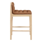 Ellis Vegan Leather Upholstered Counter Stool in Cognac