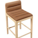 Ellis Vegan Leather Upholstered Counter Stool in Cognac