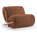 Akira Fabric Upholstered Accent Chair in Cognac