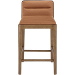 Ellis Vegan Leather Upholstered Counter Stool in Cognac
