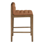 Ellis Vegan Leather Upholstered Counter Stool in Cognac