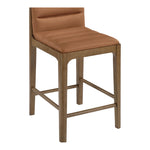 Ellis Vegan Leather Upholstered Counter Stool in Cognac