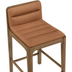Ellis Vegan Leather Upholstered Counter Stool in Cognac
