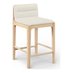 Ellis Vegan Leather Upholstered Counter Stool in Cream