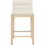 Ellis Vegan Leather Upholstered Counter Stool in Cream