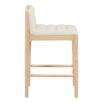 Ellis Vegan Leather Upholstered Counter Stool in Cream