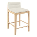Ellis Vegan Leather Upholstered Counter Stool in Cream