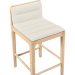 Ellis Vegan Leather Upholstered Counter Stool in Cream