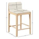 Ellis Vegan Leather Upholstered Counter Stool in Cream