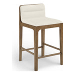 Ellis Vegan Leather Upholstered Counter Stool in Cream