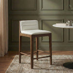 Ellis Vegan Leather Upholstered Counter Stool in Cream