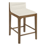 Ellis Vegan Leather Upholstered Counter Stool in Cream