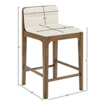 Ellis Vegan Leather Upholstered Counter Stool in Cream