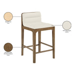 Ellis Vegan Leather Upholstered Counter Stool in Cream