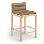 Ellis Vegan Leather Upholstered Counter Stool in Tan