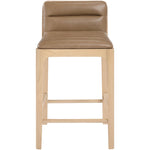 Ellis Vegan Leather Upholstered Counter Stool in Tan