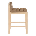 Ellis Vegan Leather Upholstered Counter Stool in Tan