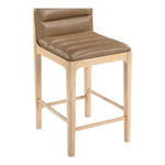 Ellis Vegan Leather Upholstered Counter Stool in Tan
