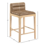 Ellis Vegan Leather Upholstered Counter Stool in Tan