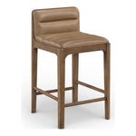 Ellis Vegan Leather Upholstered Counter Stool in Tan