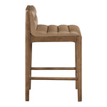 Ellis Vegan Leather Upholstered Counter Stool in Tan