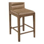Ellis Vegan Leather Upholstered Counter Stool in Tan