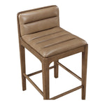 Ellis Vegan Leather Upholstered Counter Stool in Tan