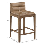 Ellis Vegan Leather Upholstered Counter Stool in Tan