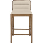 Ellis Vegan Leather Upholstered Counter Stool in Beige