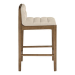 Ellis Vegan Leather Upholstered Counter Stool in Beige