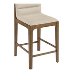 Ellis Vegan Leather Upholstered Counter Stool in Beige