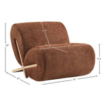Akira Fabric Upholstered Accent Chair in Cognac