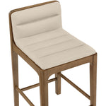 Ellis Vegan Leather Upholstered Counter Stool in Beige