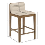 Ellis Vegan Leather Upholstered Counter Stool in Beige