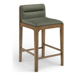 Ellis Vegan Leather Upholstered Counter Stool in Green
