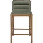 Ellis Vegan Leather Upholstered Counter Stool in Green
