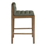 Ellis Vegan Leather Upholstered Counter Stool in Green